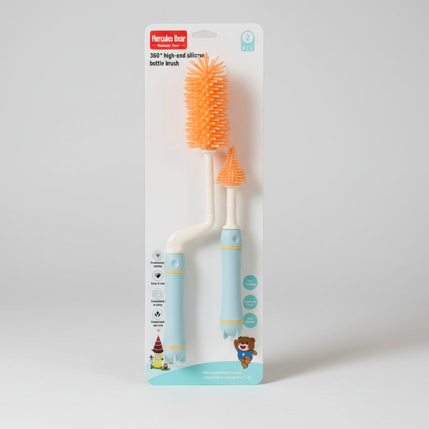 Hercules Bear 360 High-end Silicone Bottle Brush 2pcs