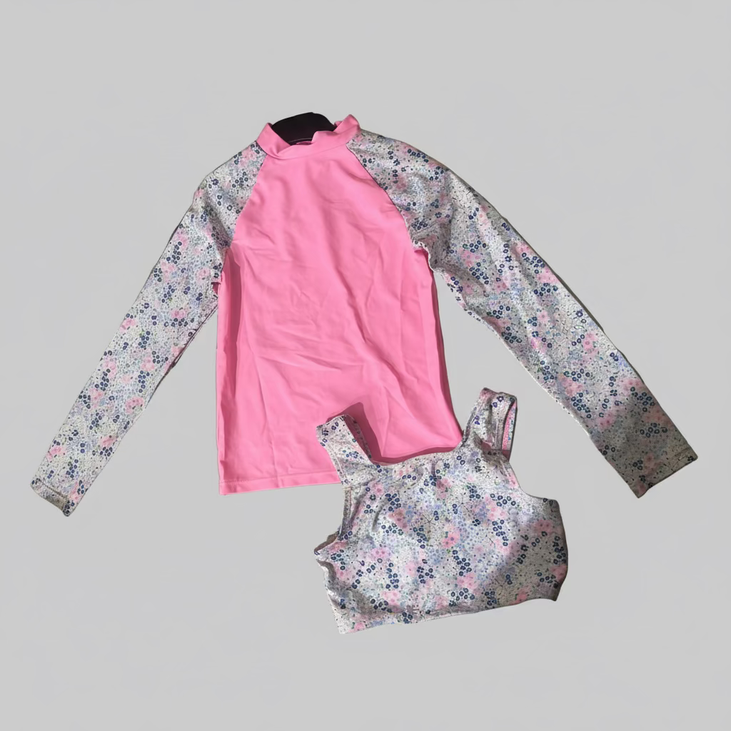 F&F Kids 2-Piece Long Sleeve Swimsuits with Tankini Sets