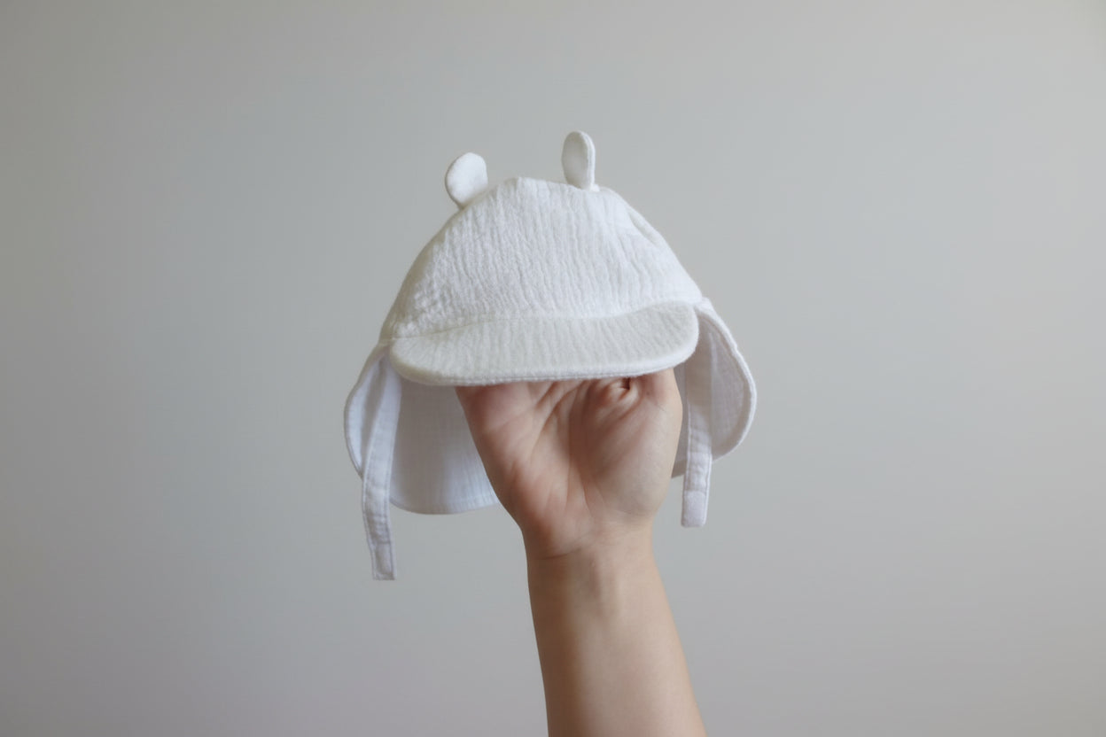 Fred & Flo Kids Striped and White Sun Hat (2set) 6-12M