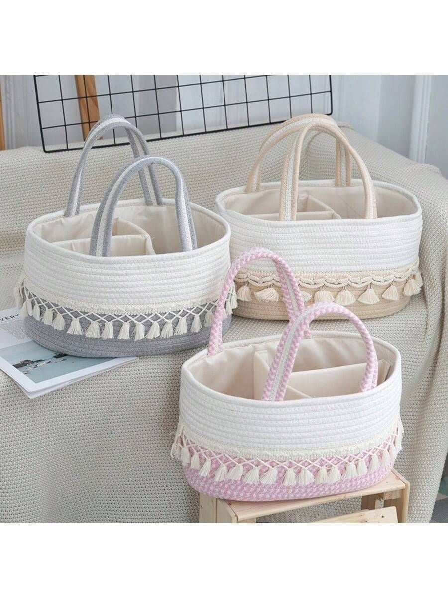 Woven Diaper Caddy Basket