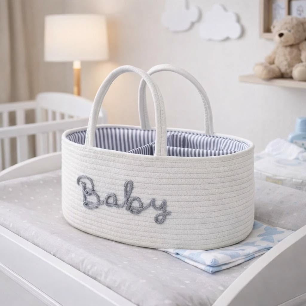 Woven Diaper Caddy Basket