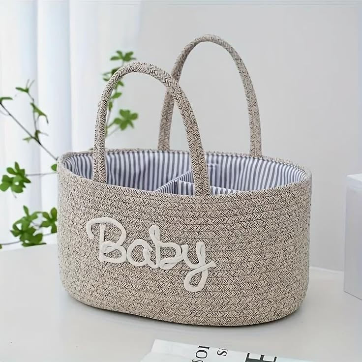 Woven Diaper Caddy Basket