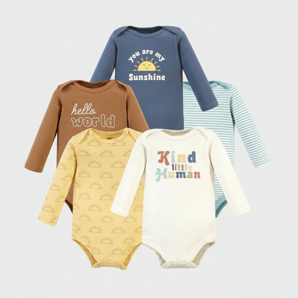 Hudson Baby long sleeve 5pcs Bodysuit