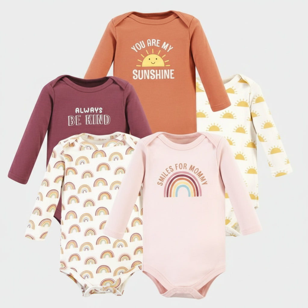 Hudson Baby long sleeve 5pcs Bodysuit