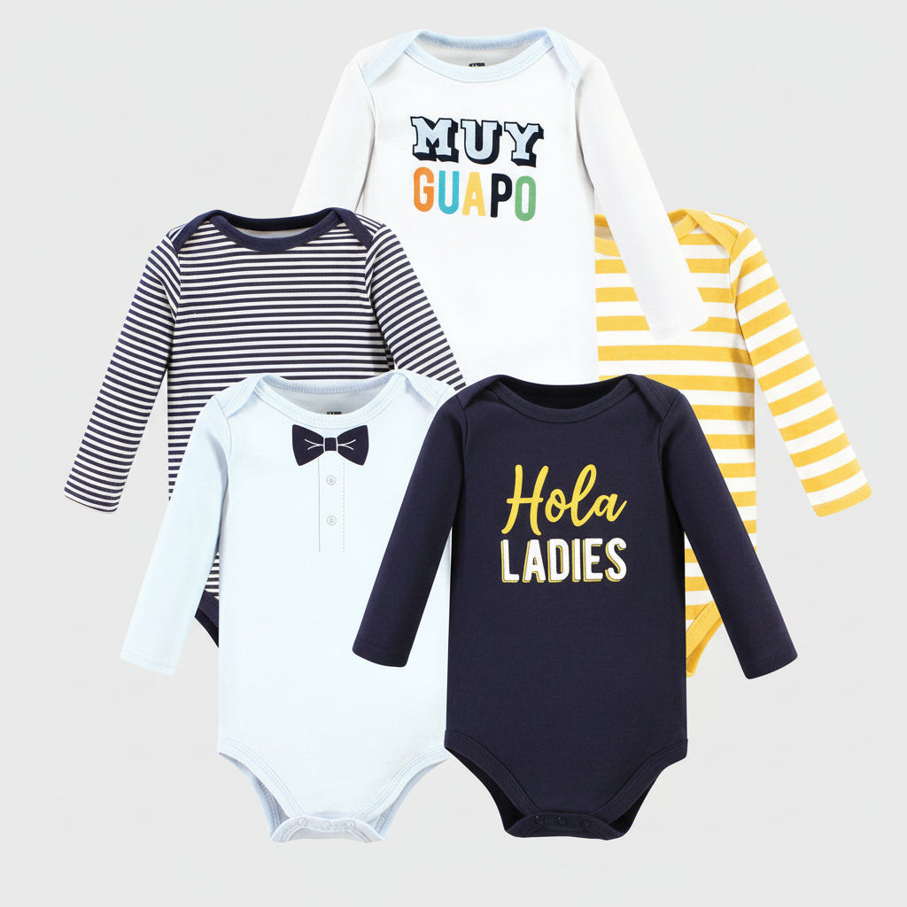 Hudson Baby long sleeve 5pcs Bodysuit