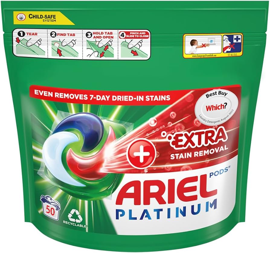 Ariel Platinum (Extra Stain & removal) 50 washes 1160g