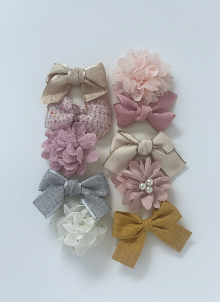 Ava Olivia Danbar bow clip (10 piece)