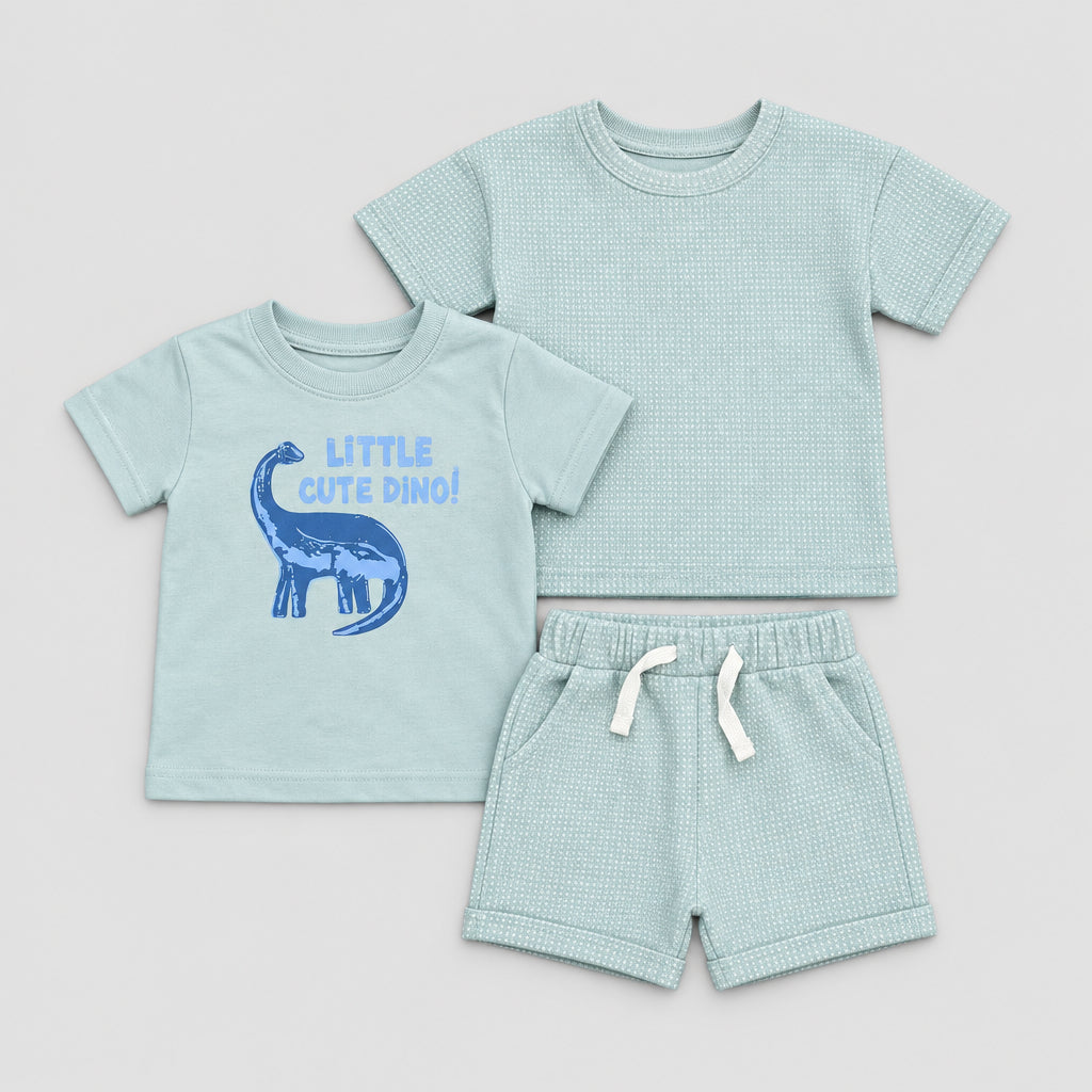 Cute Koala Baby 3-Piece(Summer Matching Waffle Knit Top & Shorts)