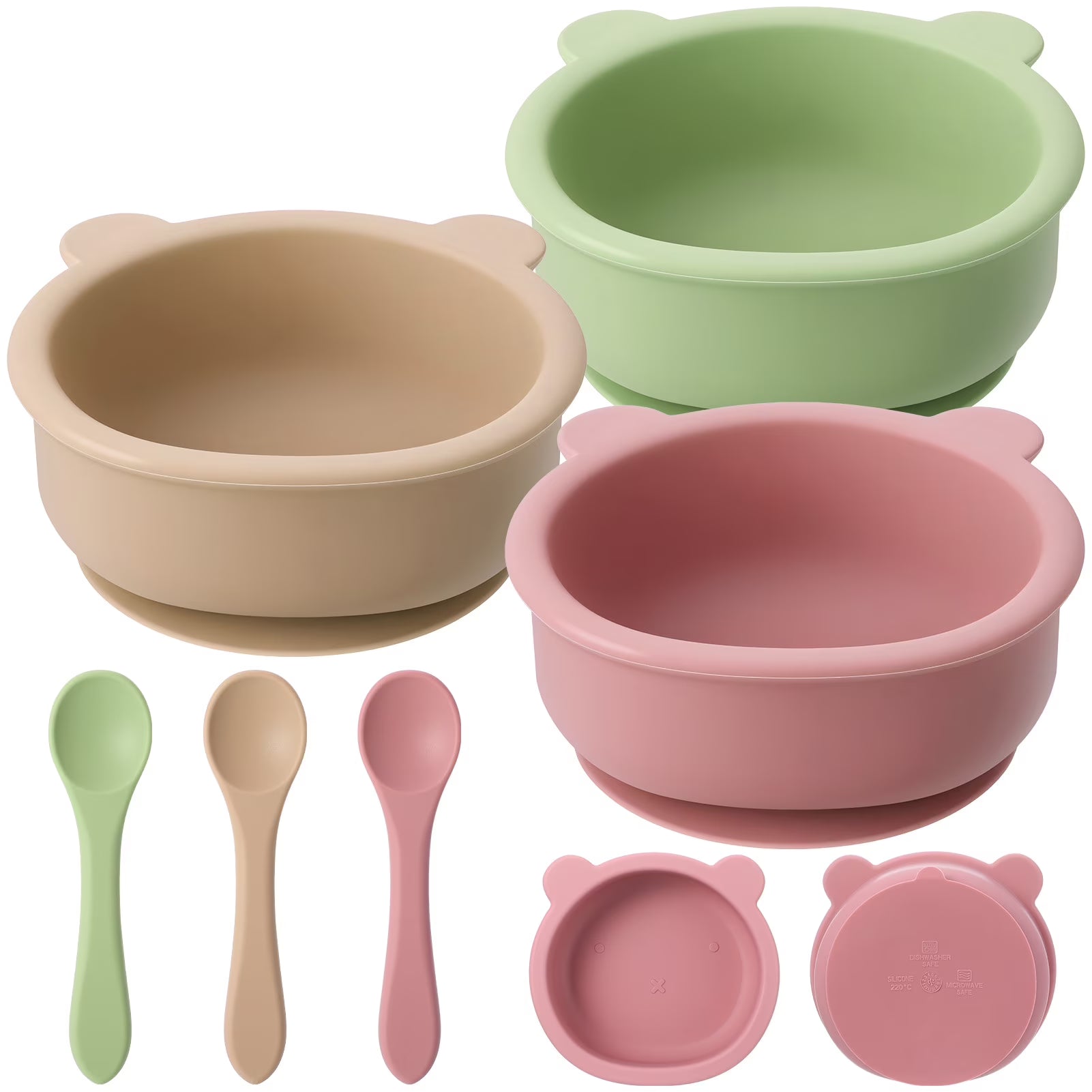 Baby Silicone Bowl with Spoon & Lid