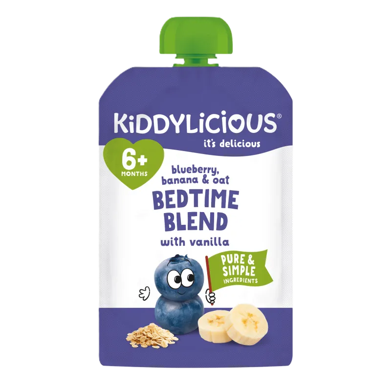 Kiddylicious Blueberry Banana & Oat Bedtime Blend with Vanilla 100g 6m+