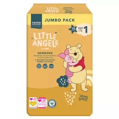 LITTLE ANGELS by ASDA Little Angels by Newborn Disney Size 1 2-5 kg Jumbo Pack 70 Nappies - Beks Ghana