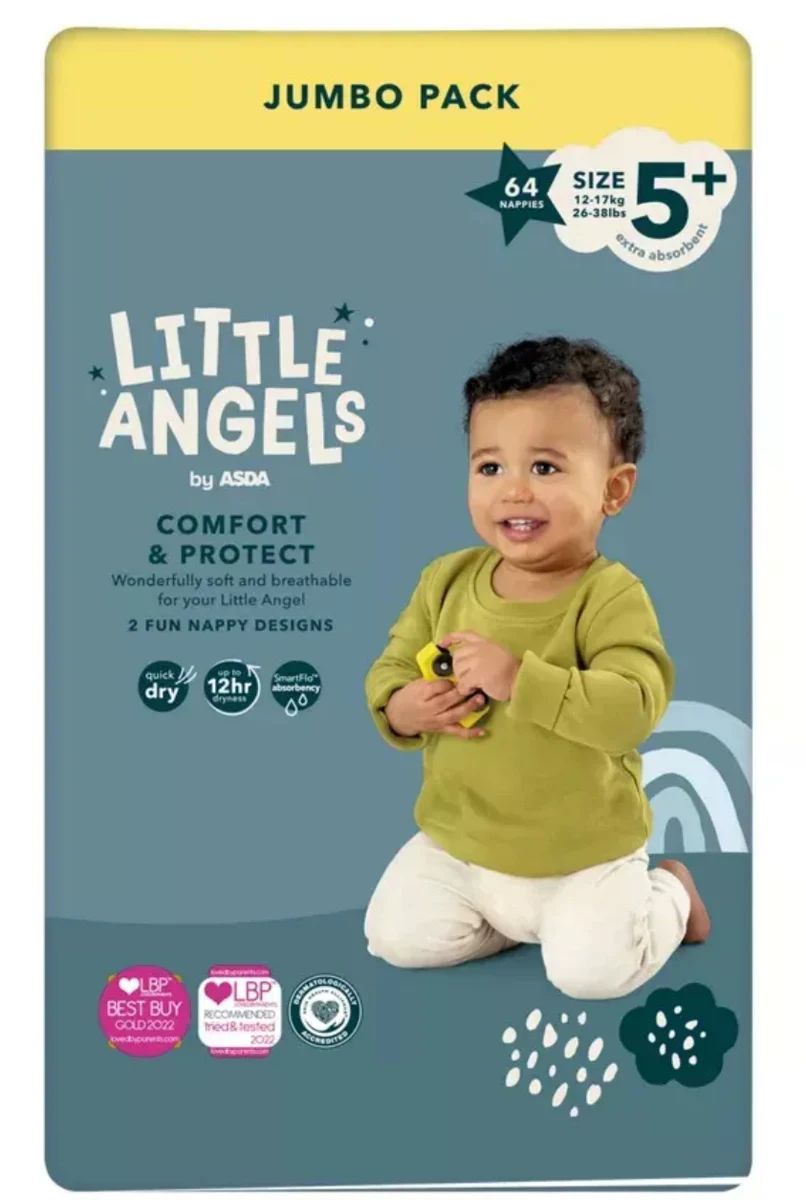 Little Angels Nappies size 5+ 64pcs