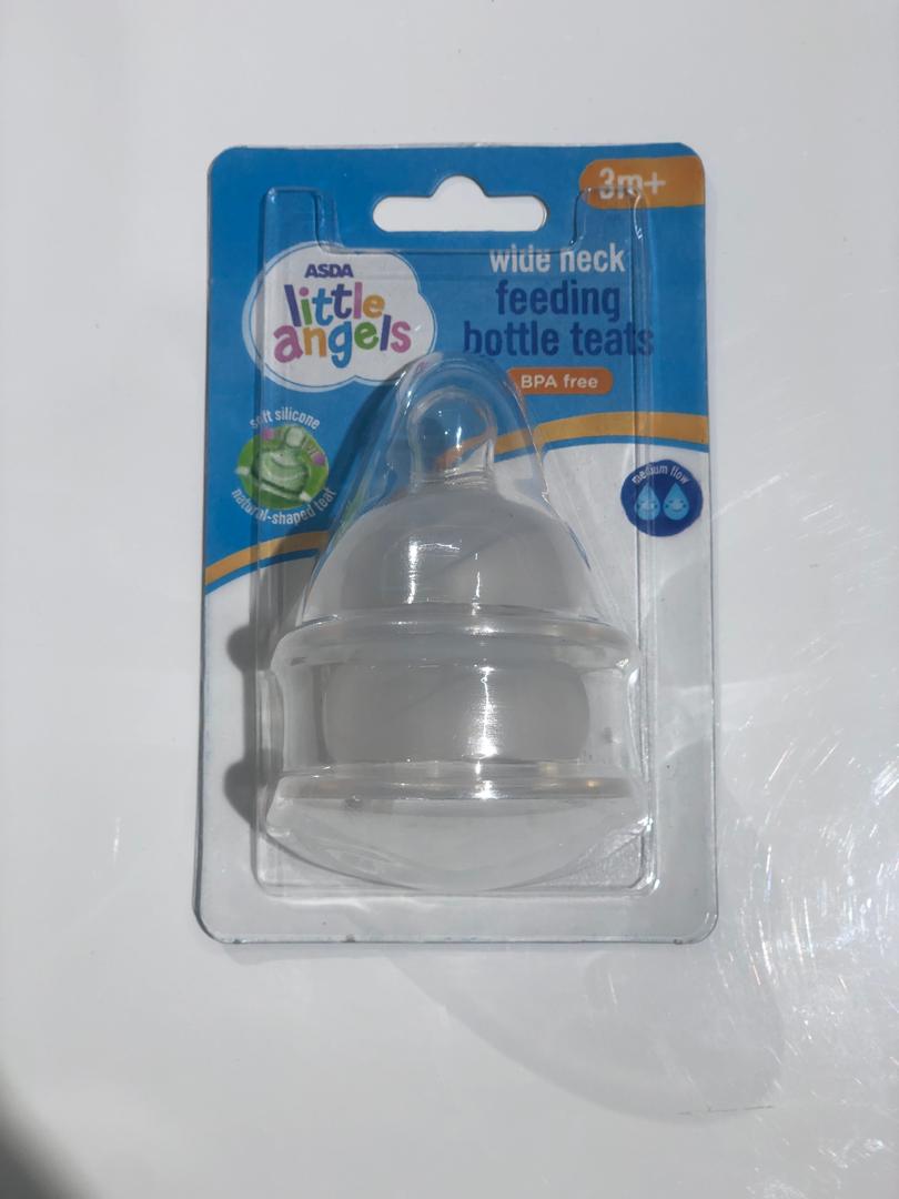 Little Angels by ASDA wide neck feeding bottles teats( 2 piece set) – accessory item for kids