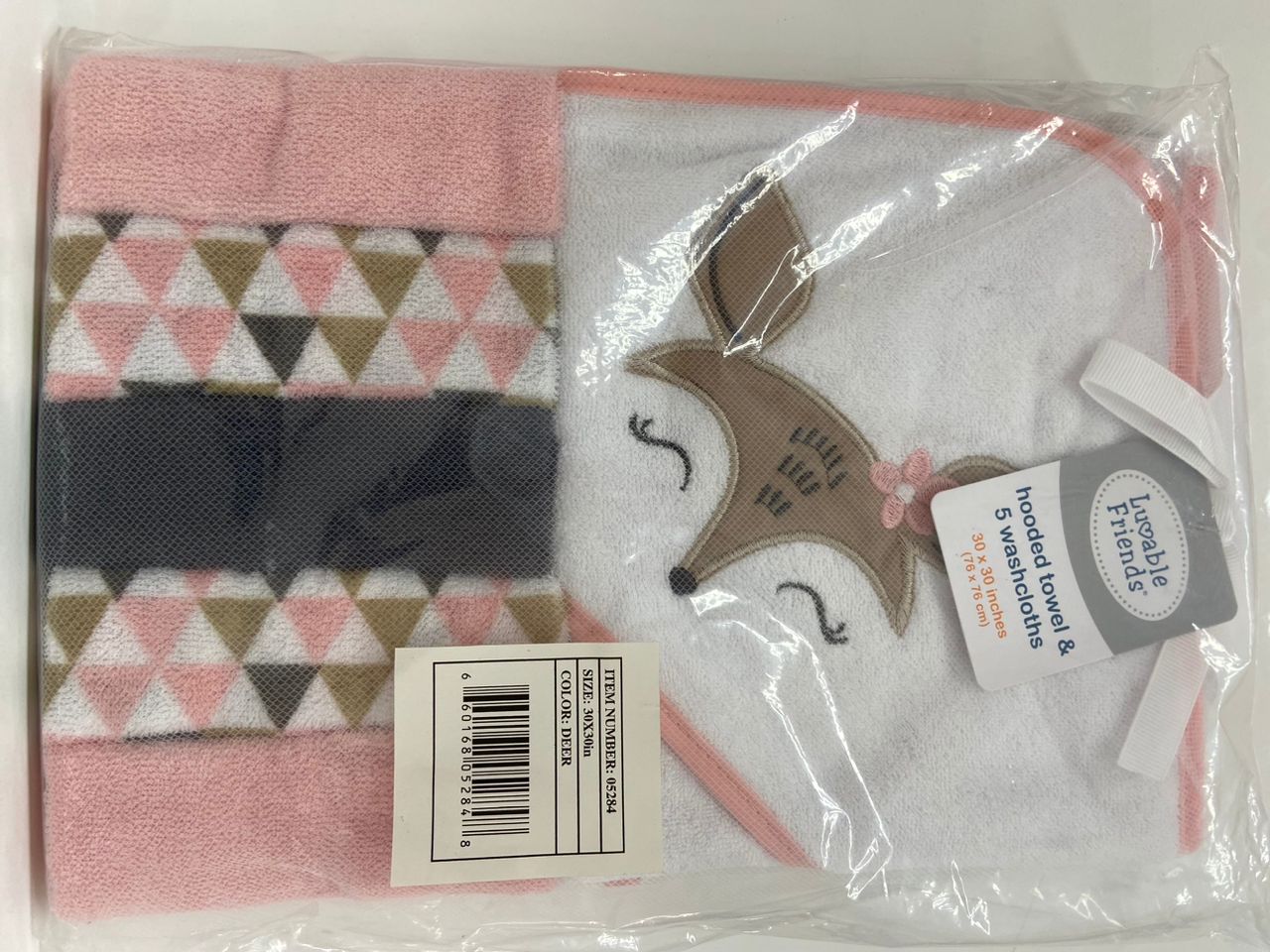 lumable friends hooded towel and 5 washcloths – accessory item for kids