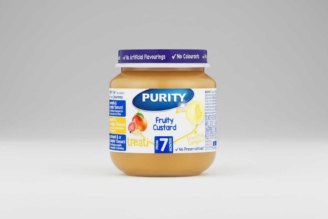 Purity Small Fruity Custard delight Pack (125gÃ—6) – Baby Food | Beks Ghana