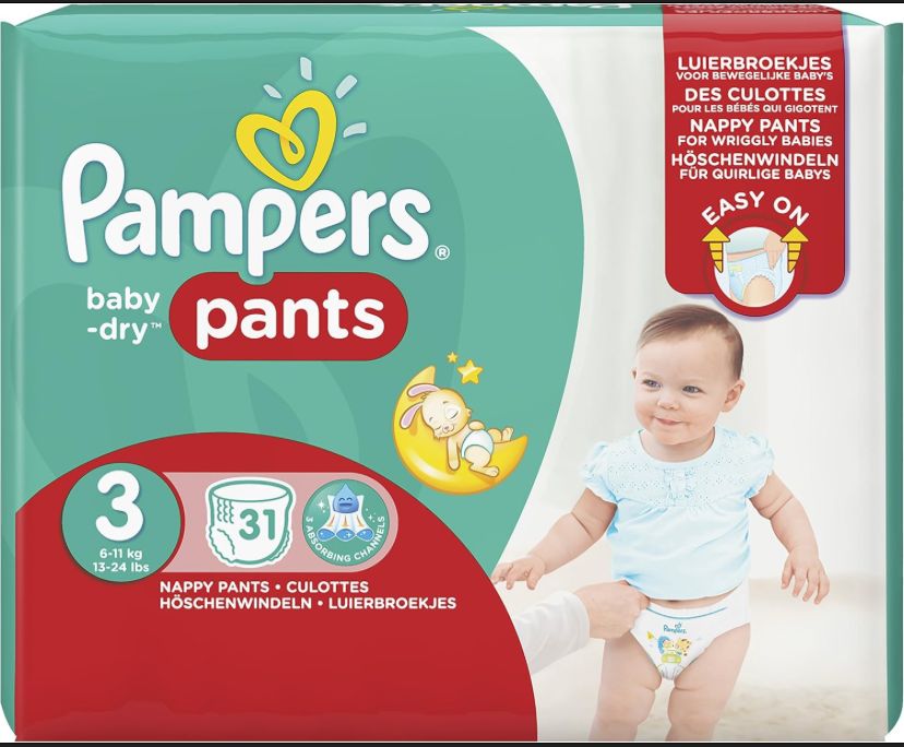 Pampers Nappy Pants Size 3 Pack – diaper product photo at Beks Ghana