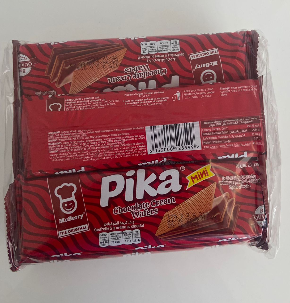 Pika Chocolate Cream wafers product photo – Buy online at Beks Ghana
