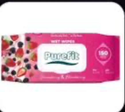 Pure Fit Strawberry & Blackberry Wet Wipes – diaper product photo at Beks Ghana