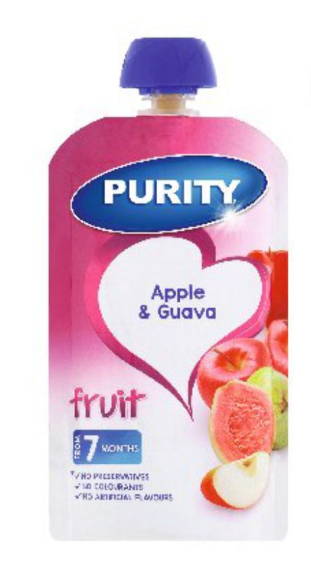 Purity pouch apple and guava 110ml Single packaging - available at Beks Ghana