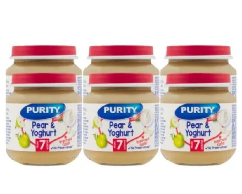 Purity Medium Pear & Yoghurt Flavour tray (200mlx6)  Pack packaging - available at Beks Ghana