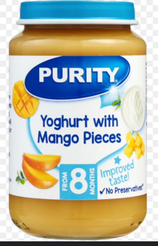 Purity Medium Yoghurt with Mango pieces (200mlx6) pack packaging - available at Beks Ghana