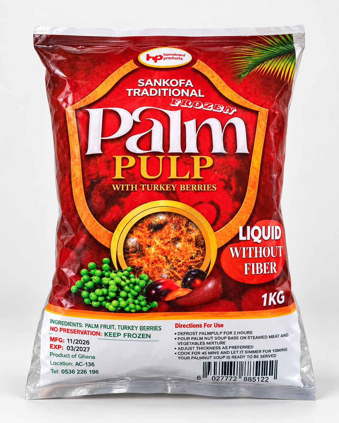 Sankofa Traditional Liquid Palm Pulp - 1kg at Beks Ghana