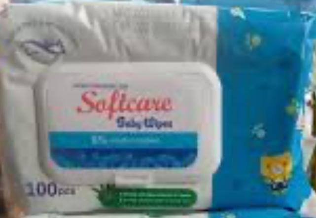 Softcare Baby Wipes 125 (single pl) – diaper product photo at Beks Ghana