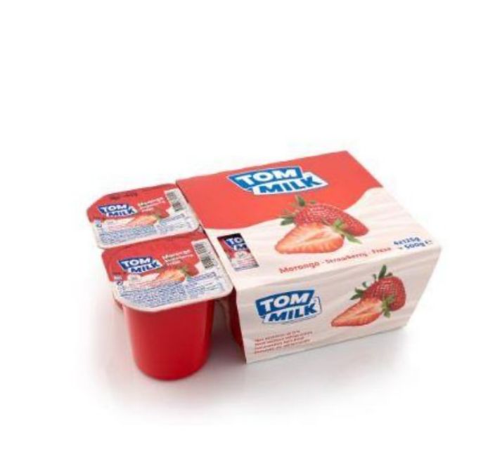 Tom milk Strawberry (125g x 4) Single packaging - available at Beks Ghana