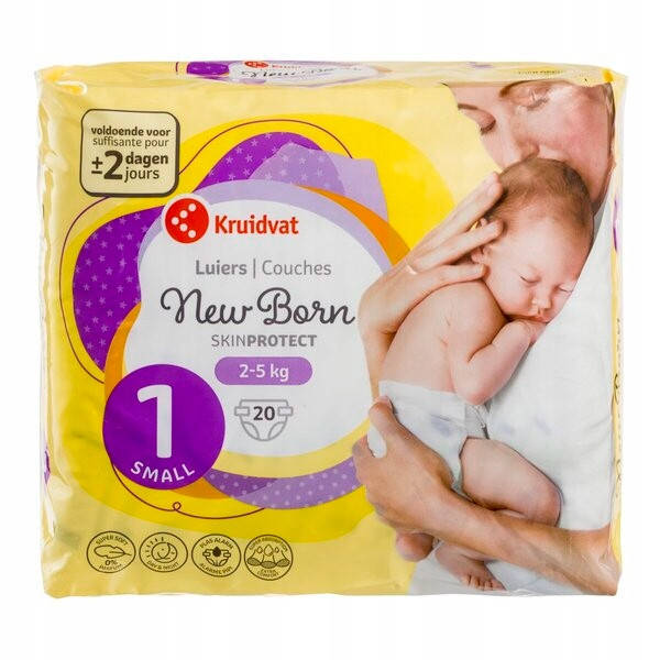 Kruidvat Small hospital pack diapers Size 1 2-5kg 20pcs