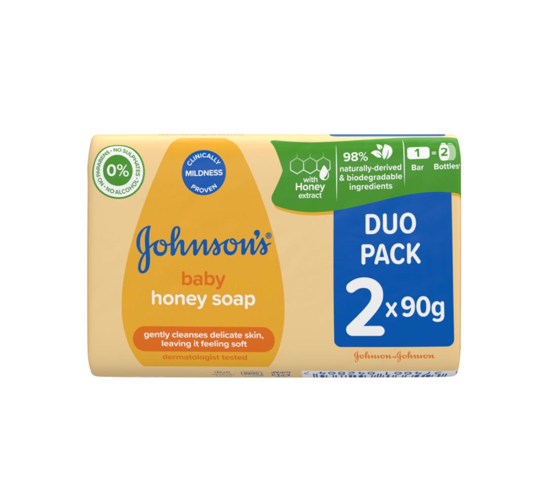Johnsons Honey Bar Soap (2 x 90g) Single