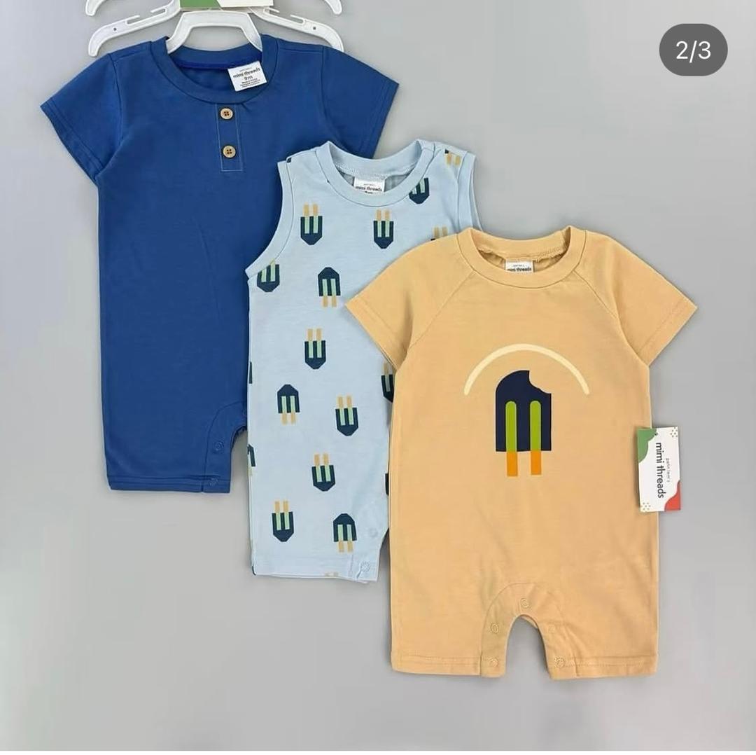 Sunnozy 3pcs Romper Bodysuit
