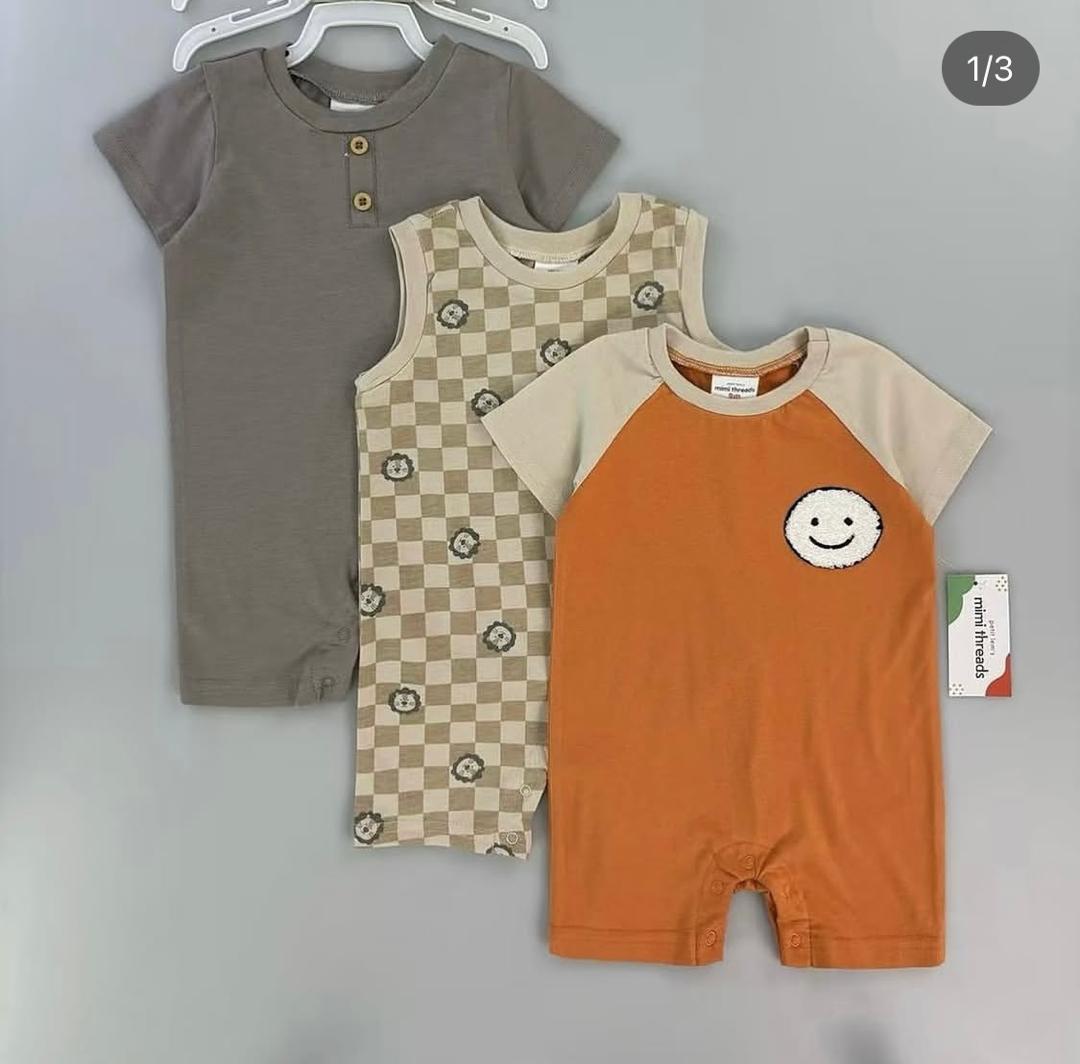 Sunnozy 3pcs Romper Bodysuit