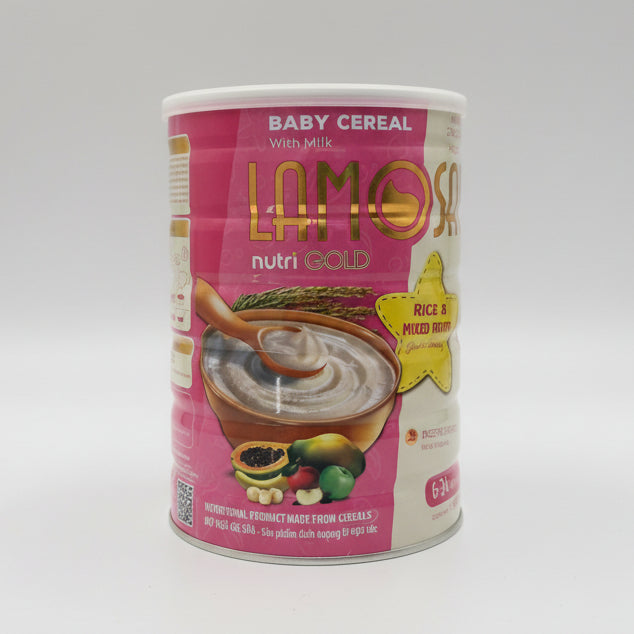 Lamosa NutriGold  Rice & Mixed Fruits 850g packaging - available at Beks Ghana