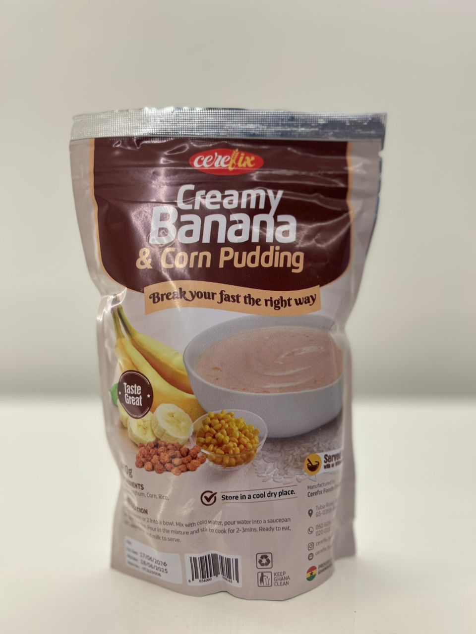 Cerefix creamybanana &corn pudding400g Single packaging - available at Beks Ghana