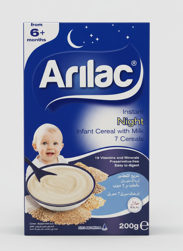 Arilac Instant Night  7 cereals with Milk (200g) Single packaging - available at Beks Ghana