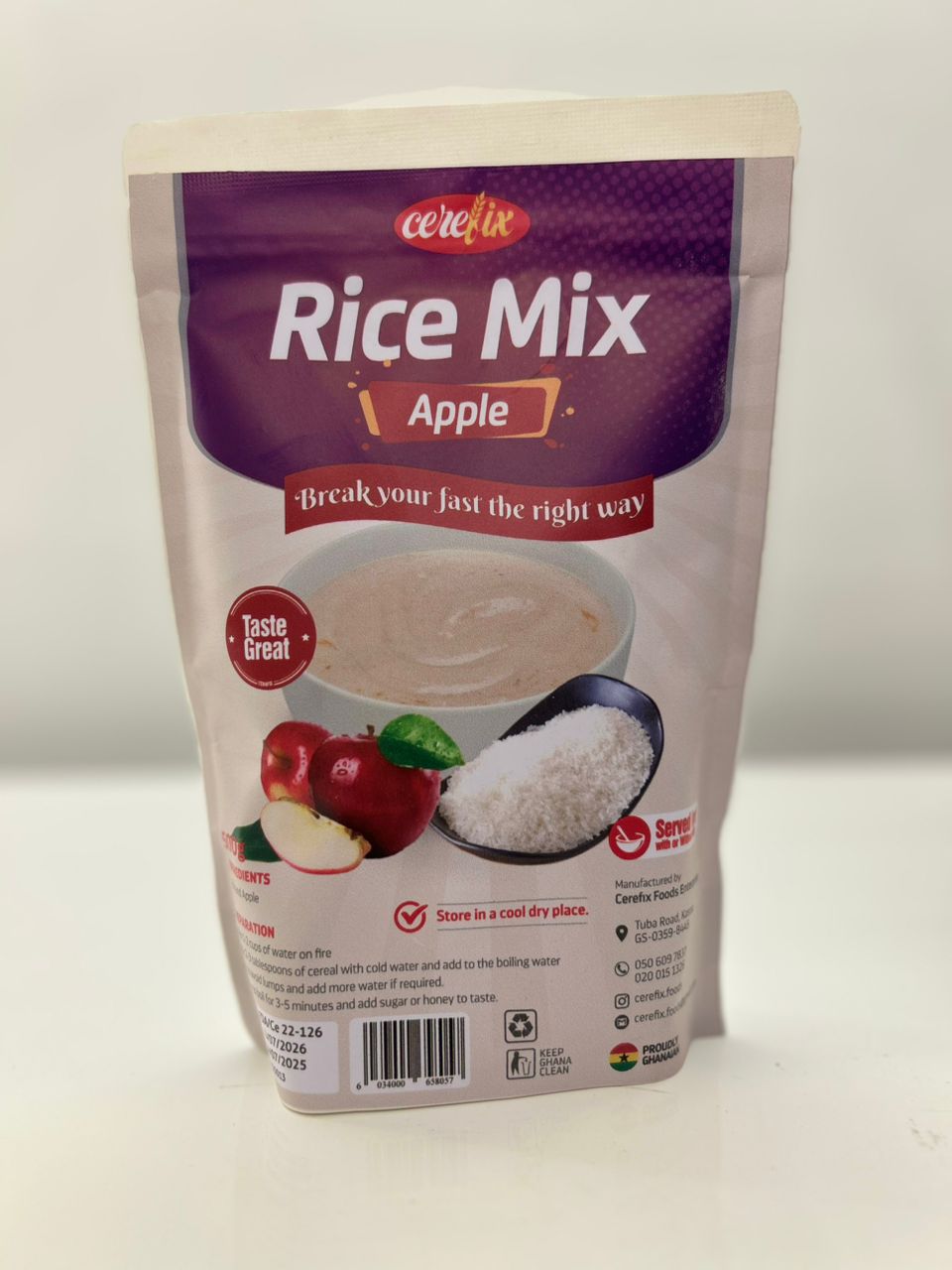 Cerefix rice mix apple 500g Single packaging - available at Beks Ghana
