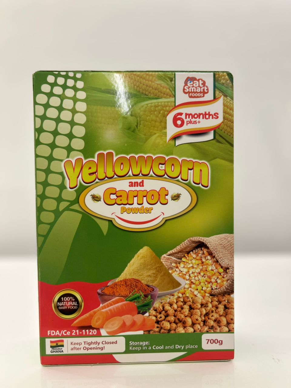 Eat smart yellow corn and carrots powder(700g) Single packaging - available at Beks Ghana