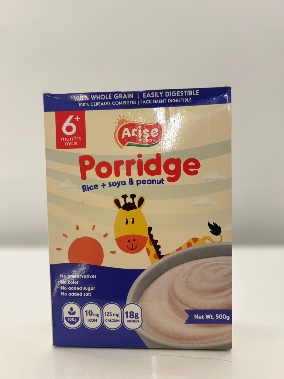 Arise cereal ( rice+Soya and peanut) 500g packaging - available at Beks Ghana