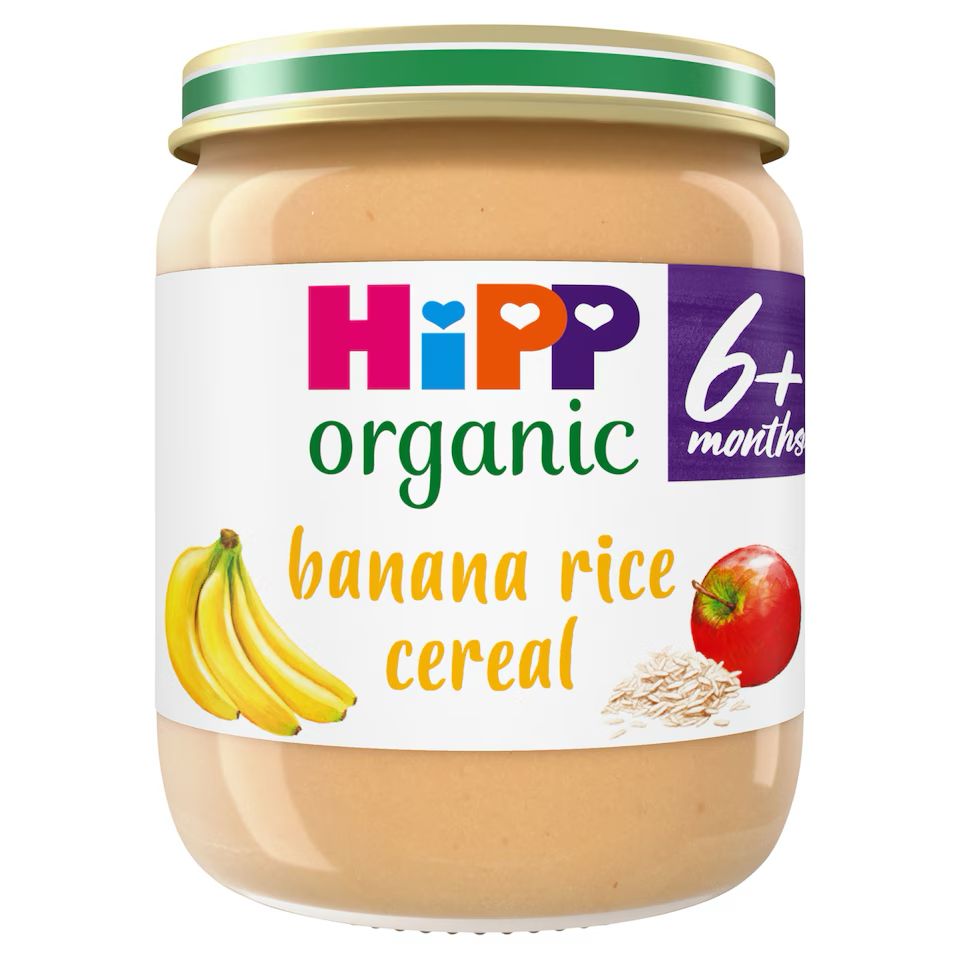 Hipp Organic Banana rice cereal (6Ã—125g) pack packaging - available at Beks Ghana