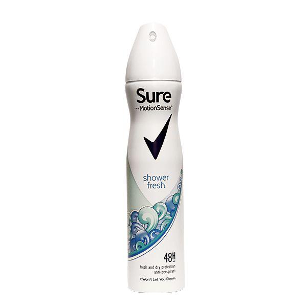 Sure shower fresh deodorant spray 250ml Single product photo – Buy online at Beks Ghana