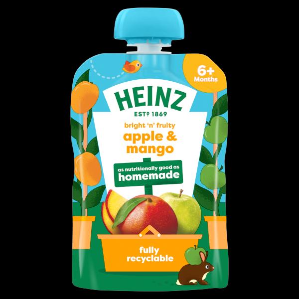 Heinz pouch Apple Mango (6Ã—100g) Pack packaging - available at Beks Ghana