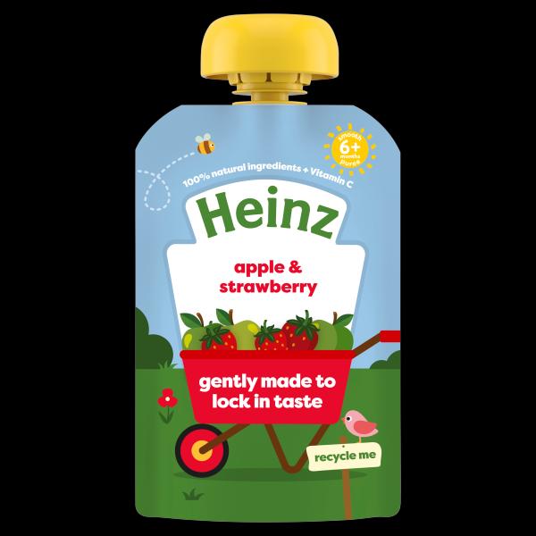 Heinz pouch Apple Strawberry (100g) Single packaging - available at Beks Ghana