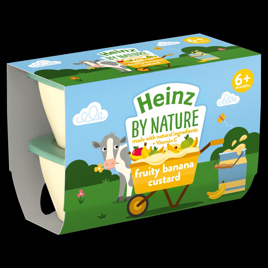 Heinz Fruit Pots Fruity Banana Custard (100g x 3 x4) Box packaging - available at Beks Ghana
