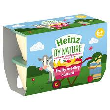 Heinz Fruit Pots Fruity Medley Custard (100g x 3 x4) Box packaging - available at Beks Ghana