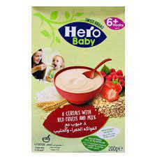 Hero Baby cereal red fruits and milk (200g) Single packaging - available at Beks Ghana