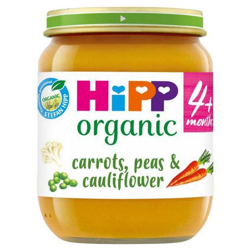 Hipp Organic Carrot , Peas & Cauliflower (125gx6) pack packaging - available at Beks Ghana