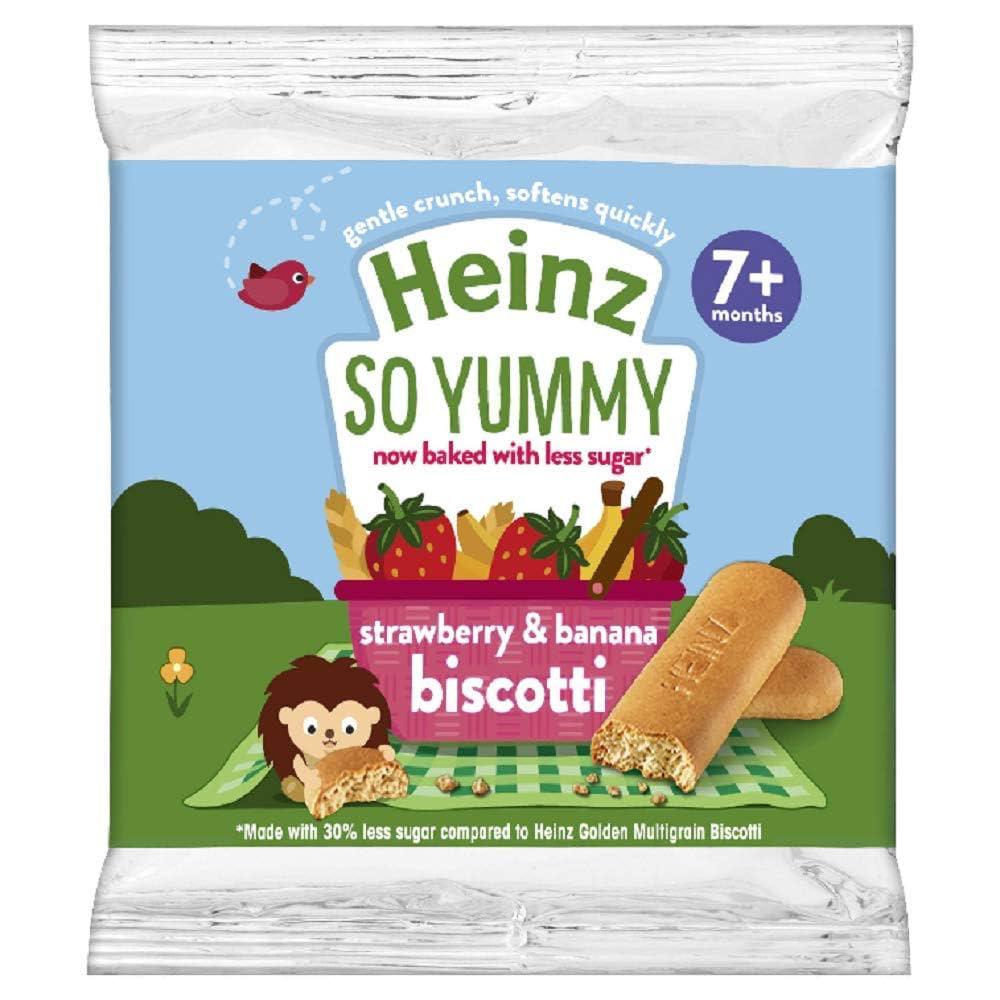 HEINZ BISCOTTI STRAWBERRY BANANA (60g) packaging - available at Beks Ghana