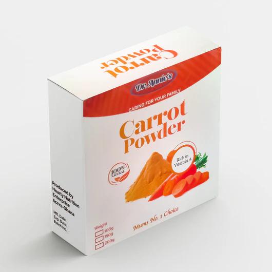 Dr Annieâ€™s Carrot Powder 6m+ packaging - available at Beks Ghana