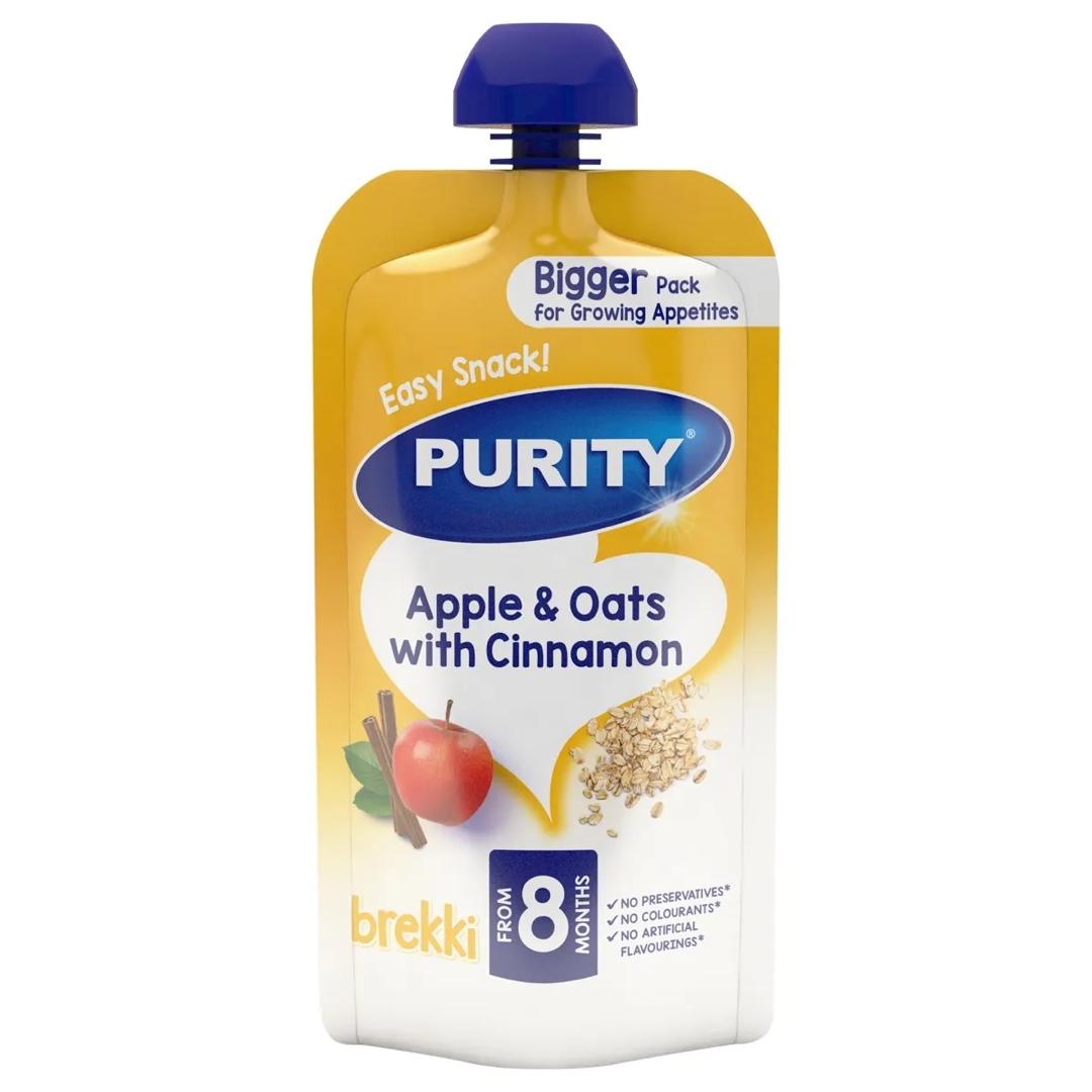 Purity pouch apple Oats and cinnamon 110ml Single packaging - available at Beks Ghana