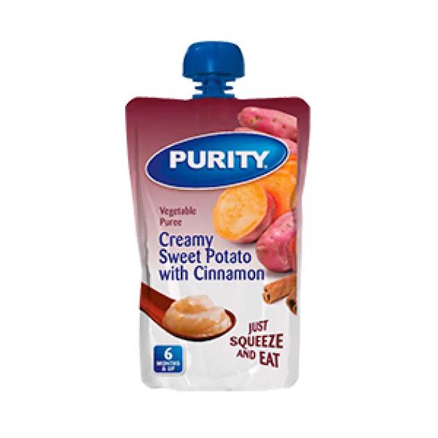 Purity pouch Creamy sweet potato with cinnamon 110ml Single packaging - available at Beks Ghana